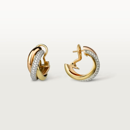 18K Trinity Diamond Earrings
