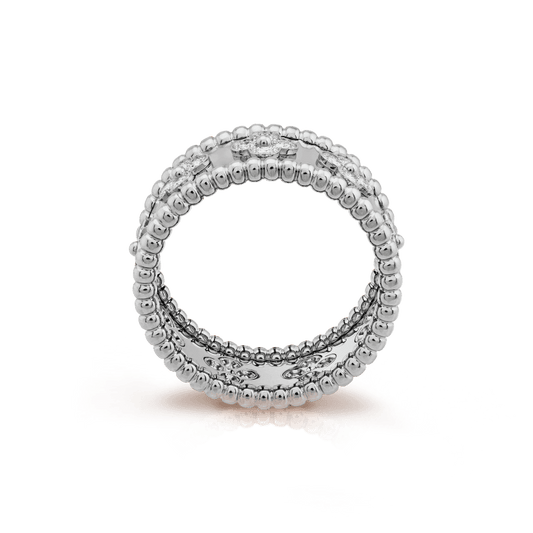 18K Perl̩e Clovers Ring