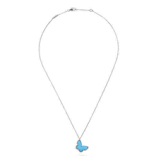 18K Sweet Alhambra Blue Butterfly Necklace