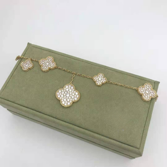 18K Magic Alhambra Five Motifs Diamonds Bracelet