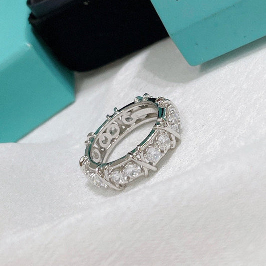 18K T Schlumberger Eighteen Stone Ring