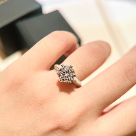 18K T Pav̩ T Setting Engagement Ring