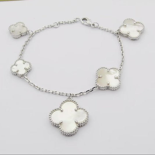 18K Magic Alhambra Five Pearls Motifs Bracelet