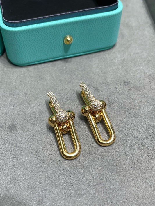 18K T HardWear Large Link Diamonds Earrings