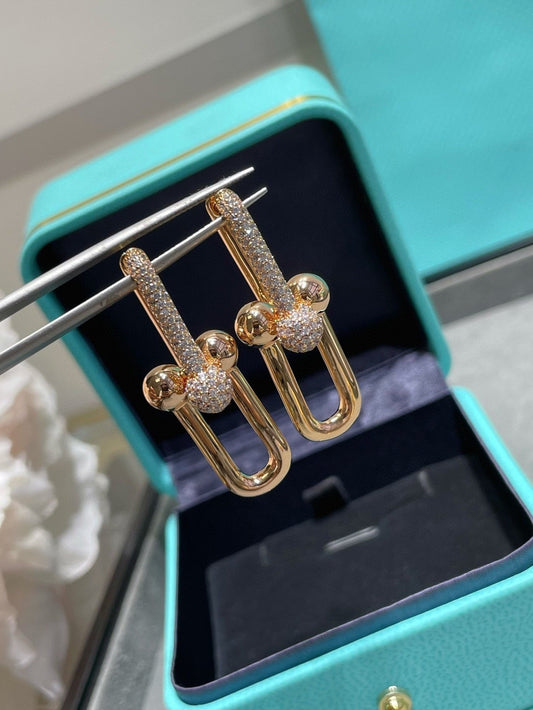 18K T HardWear Large Link Diamonds Earrings
