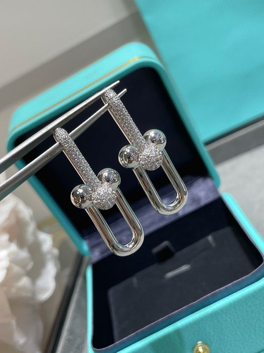 18K T HardWear Large Link Diamonds Earrings