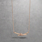 18K T Knot Pendant Diamond Necklace