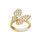 18K Two Butterfly Ring