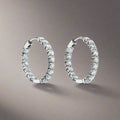 18K T Hoop Diamonds Earrings