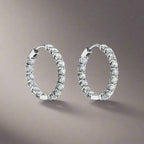 18K T Hoop Diamonds Earrings