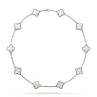 18K Vintage Alhambra Pearl 10 Motifs Necklace