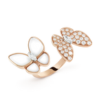 18K wo Butterfly Between the Finger Pearl Ring