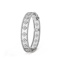 18K White Gold Perl̩e Clovers Bracelet