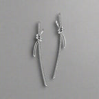 18K T Knot Drop Diamonds Earrings
