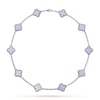 18K Vintage Alhambra Chalcedony 10 Motifs Necklace