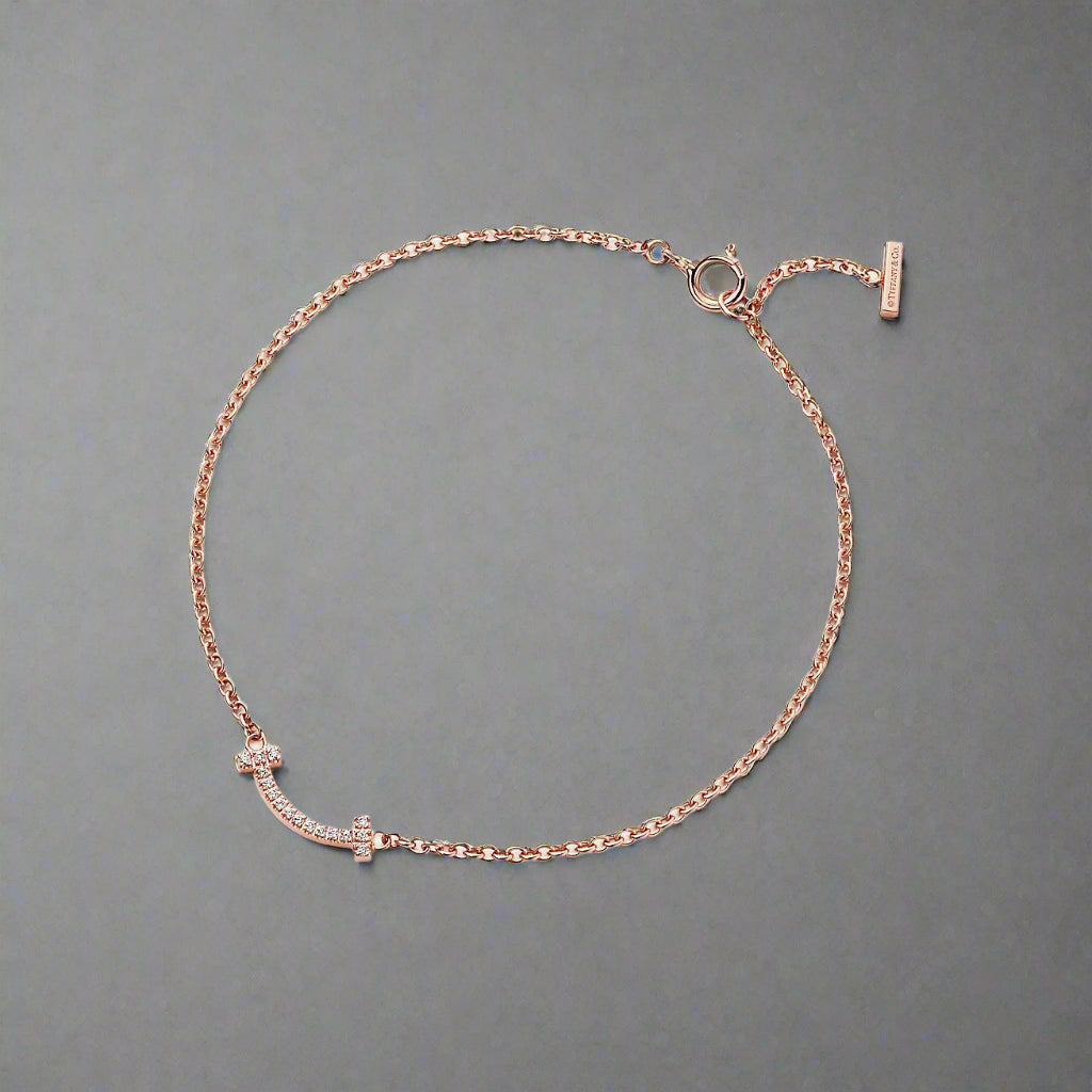 18K T Smile Diamond Bracelet