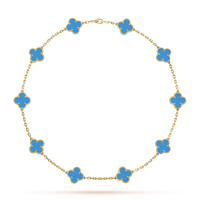 18K Vintage Alhambra Agate 10 Motifs Necklace