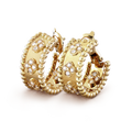 18k Perl̩e Clovers Hoop Earrings