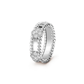 18K White Gold Perl̩e Clovers Ring
