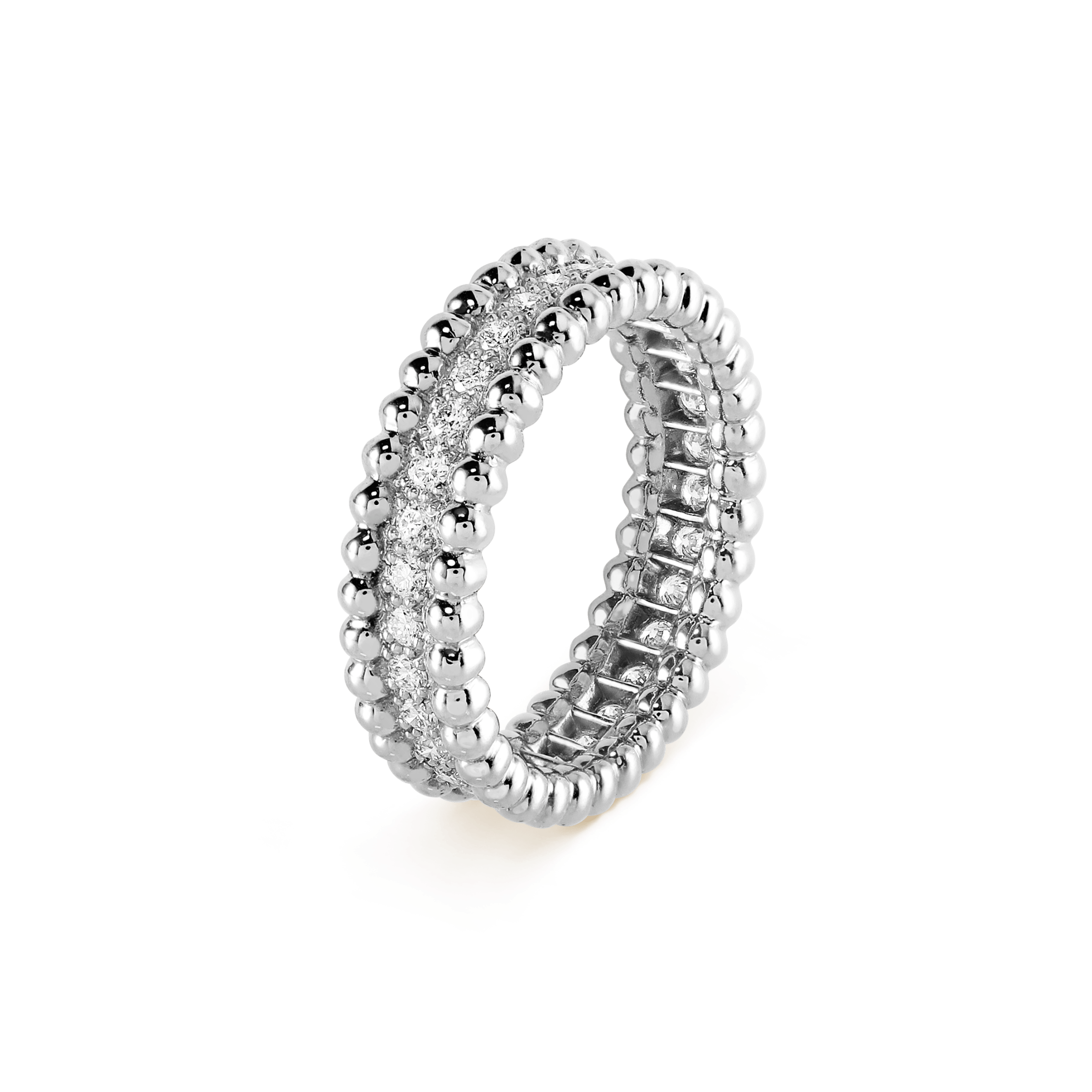 18K White Gold Perl̩e Diamonds Ring