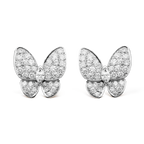 18k Two Butterfly Diamonds Earrings