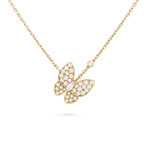 18K Two Butterfly Necklace