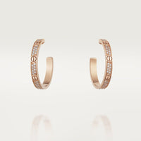 18k Love Pave Diamonds Earrings