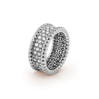 18K Perl̩e Diamonds 3 Row Ring
