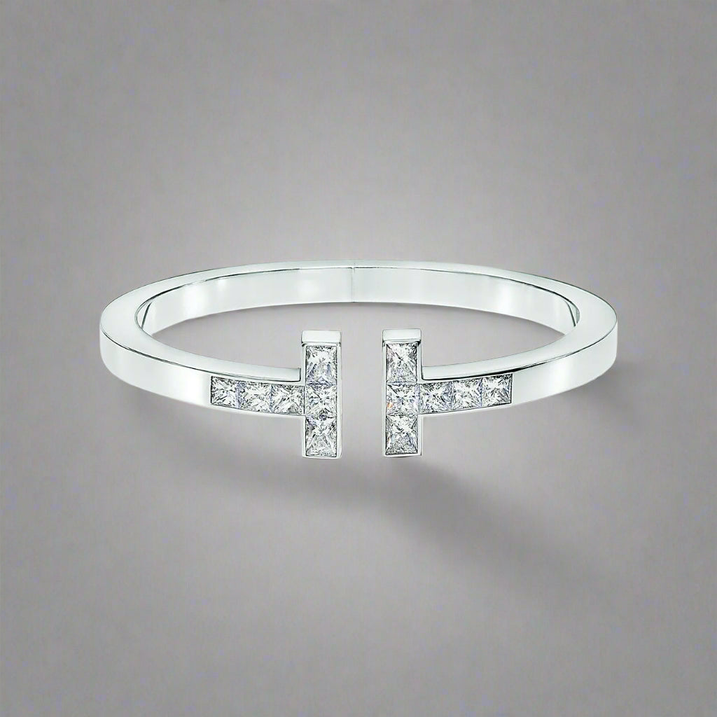 18K T Diamond Square Bracelet