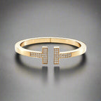 18K T Diamond Square Bracelet