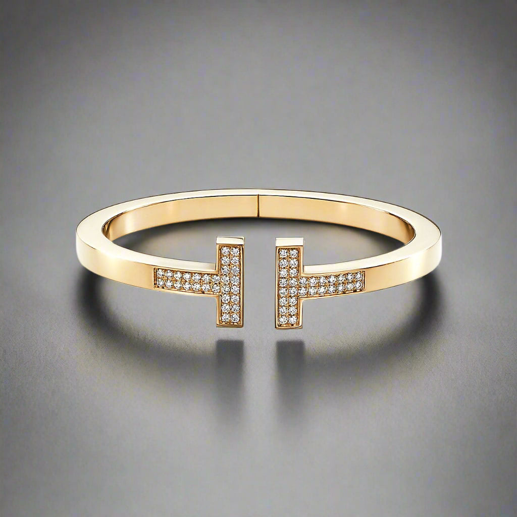 18K T Diamond Square Bracelet