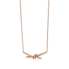 18K T Knot Pendant Diamond Necklace