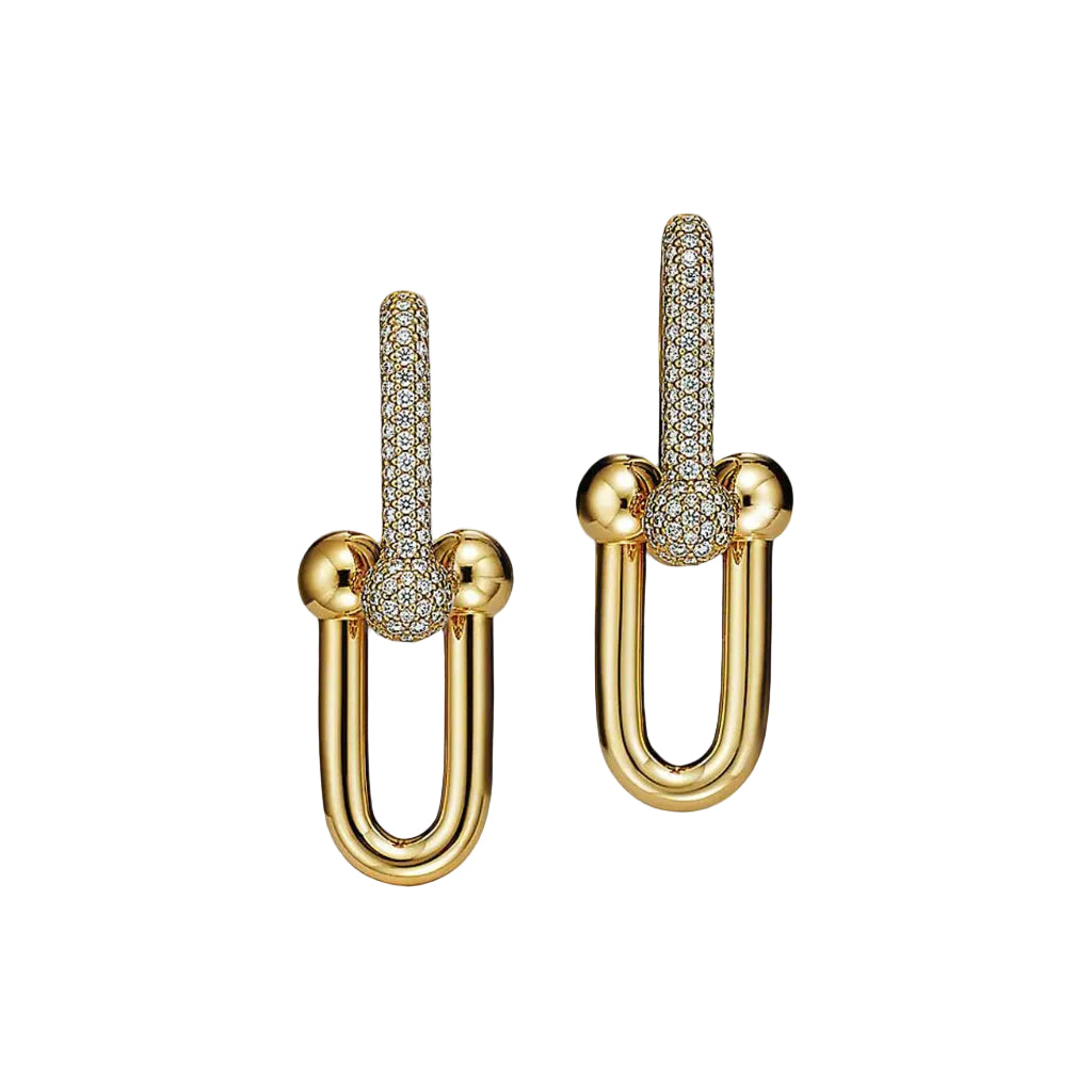 18K T HardWear Large Link Diamonds Earrings