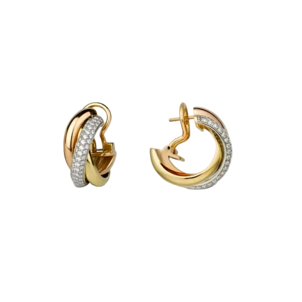 18K Trinity Diamond Earrings