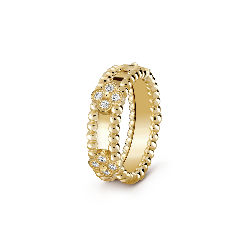 18K Perl̩e Clovers Ring