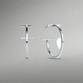 18K T Hoop Earrings