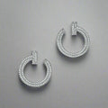 18K T T1 Open Hoop White Gold Earrings