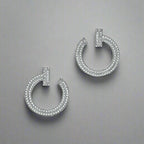18K T T1 Open Hoop White Gold Earrings