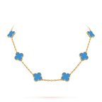 18K Vintage Alhambra Agate 10 Motifs Necklace