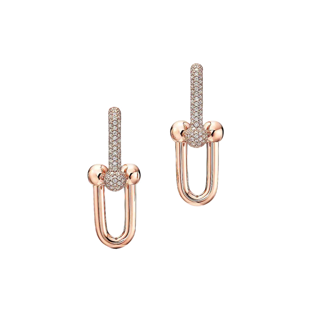 18K T HardWear Large Link Diamonds Earrings
