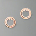 18K T Mother-of-pearl Circle Earrings
