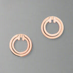 18K T Mother-of-pearl Circle Earrings