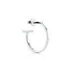 18K T Hoop Earrings
