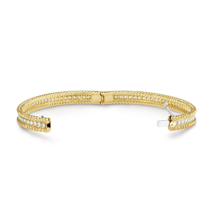 18K Perl̩e Diamonds One Row Bracelet