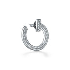 18K T T1 Open Hoop White Gold Earrings
