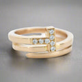 18K T Diamond Square Ring