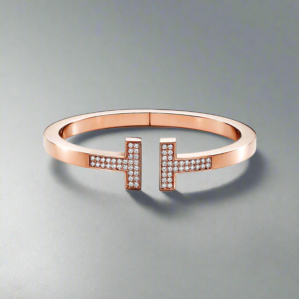 18K T Diamond Square Bracelet
