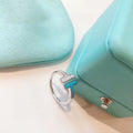 18K T Diamond & Turquoise Wire Ring