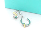 18K T Edge Hoop Earrings