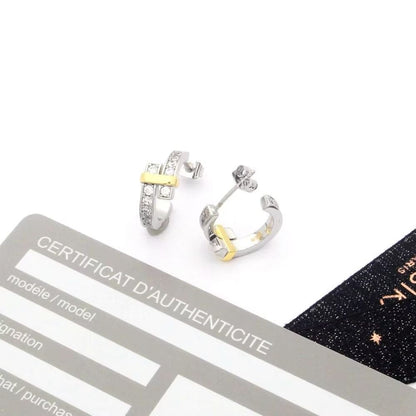 18K T Edge Hoop Earrings